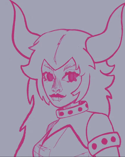 Bowsette Line Art